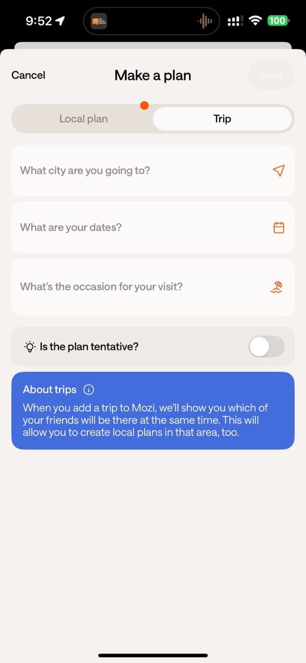 Two types of plans exist a trip and a local plan.